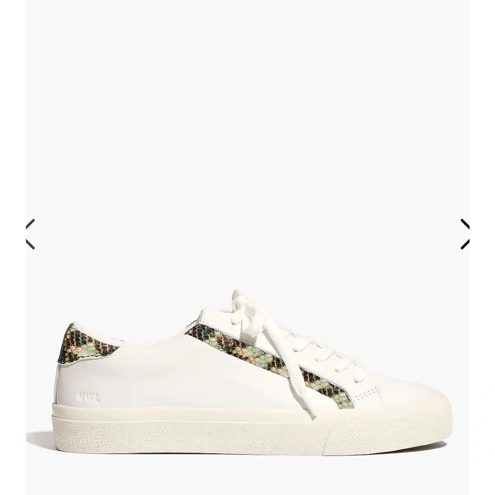 Madewell Sidewalk Low-Top Sneakers in Snake Embossed Leather